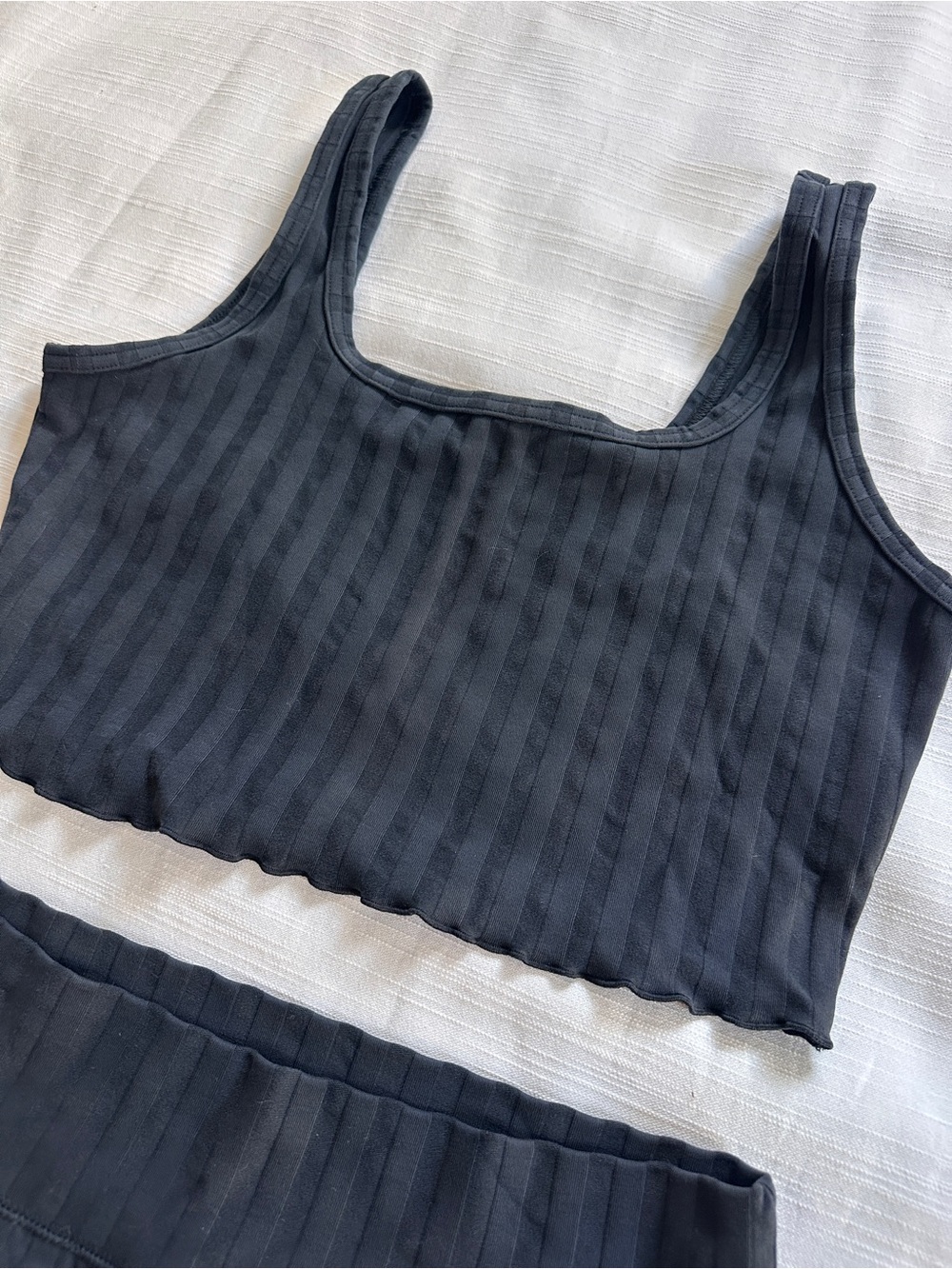 OFFLINE By Aerie OG Groove Black Ribbed Crop Top & Mini Skirt Coord Set | M - Picture 3 of 9